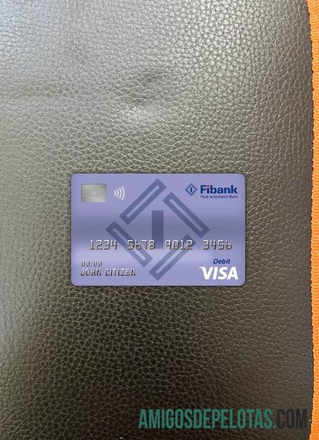 Bulgária Fibank Bank Visa Cartão de Débito Photolook Front exemplo